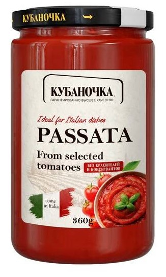 Томаты Кубаночка пассата 360г мякоть