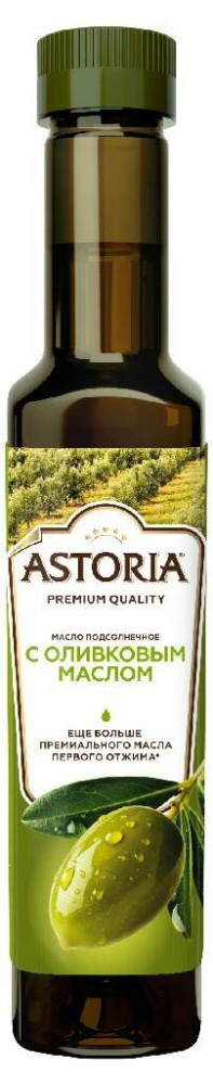 Масло подсолнечное Астория 0,25л с доб олив