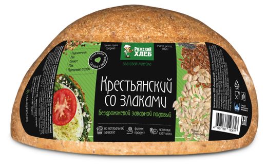 Хлеб Крестьянский со злаками 300г Рижский Хлеб