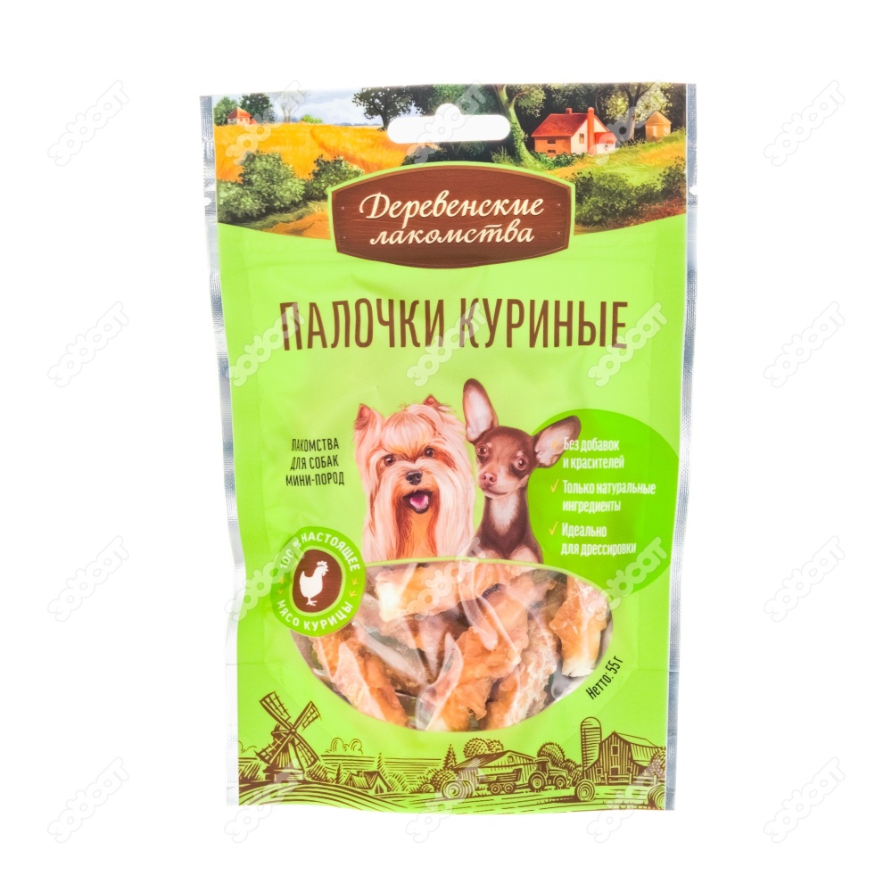 Деревенские лакомства 55г палочки куриные 