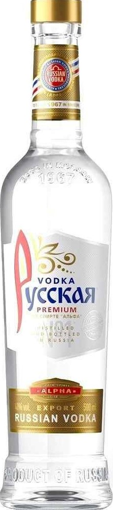 Водка Русская 0,5л 40% спирт альфа