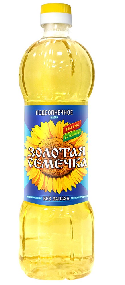 Масло подсолнечное Золотая семечка 0,8л раф