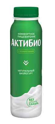 Йогурт Актибио пит 1,8% 260г натуральный БЗМЖ
