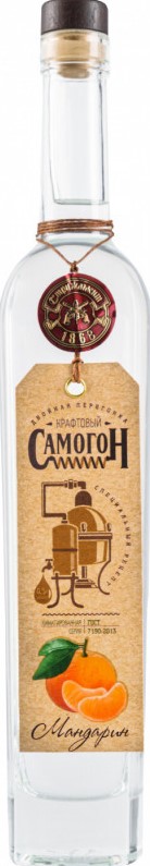 Самогон крафтовый мандарин 0,5л 38% РОССИЯ