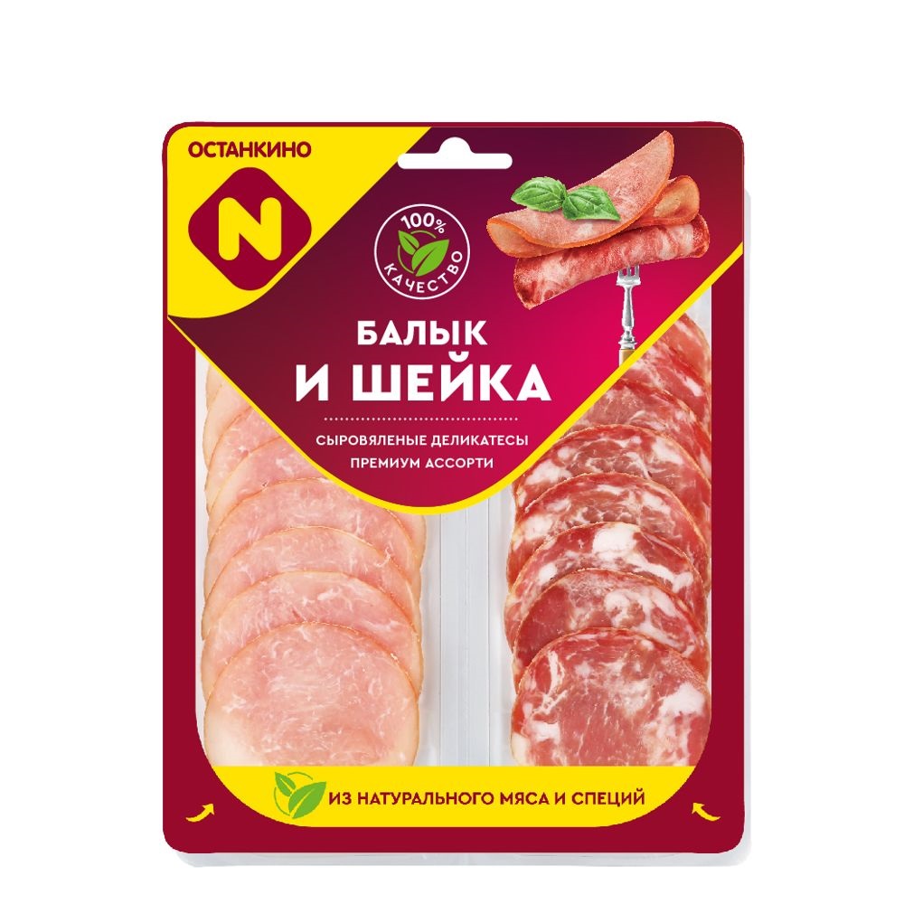 Нарезка Балык/Шейка с/в в/у 90г Останкино