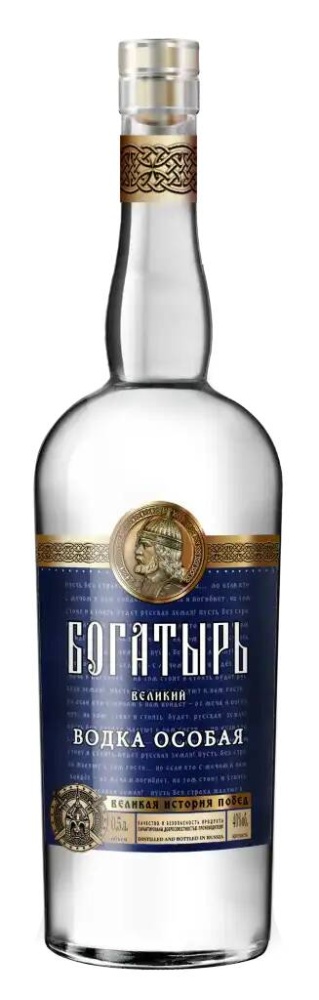 Водка "БОГАТЫРЬ ВЕЛИКИЙ" 40% 0,5л