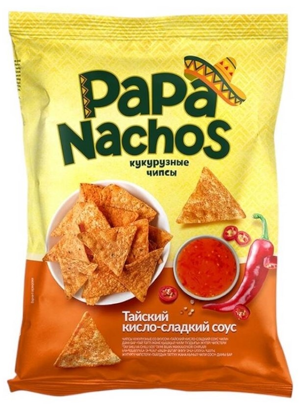 Чипсы кукурузные Папа Начос 75г тайский соус