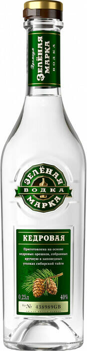 Водка Зеленая марка 0,25л 40% кедровая