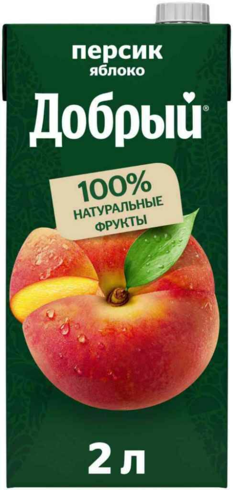 Сок Добрый 2л персик/яблоко 