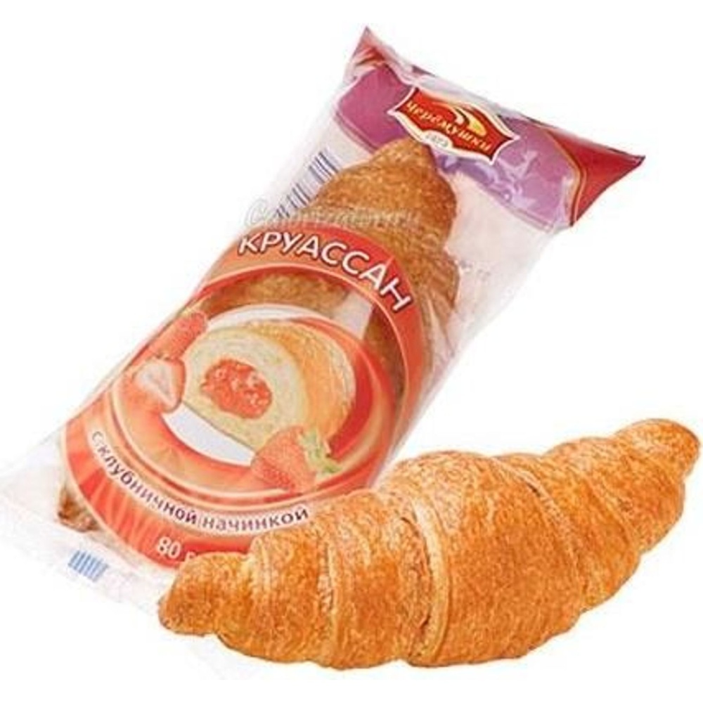 Круассан с клубничной начинкой 80-120г Черемушки