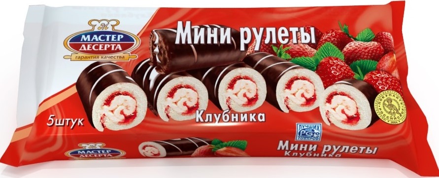 Рулет мини Мастер Десерта 175г клубника