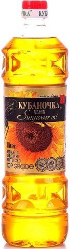 Масло подсолнечное Кубаночка 1л н/раф