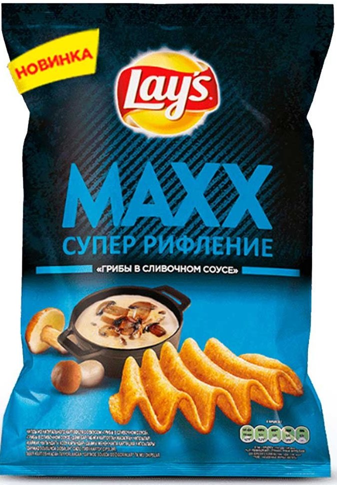 Чипсы Лейс Макс 110г грибы/сливочный соус