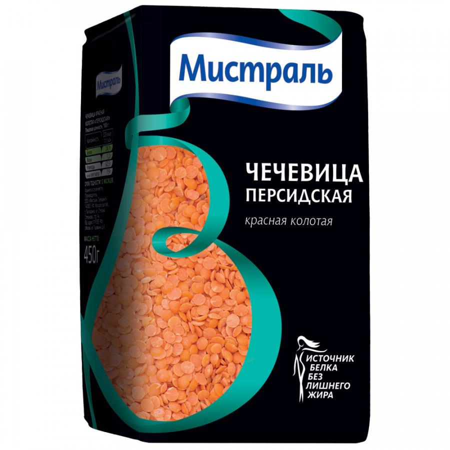 Крупа чечевица Мистраль 450г персидская крас колотая