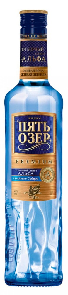 Водка Пять озер 0,5л 40% премиум