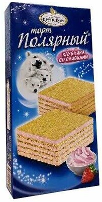 Торт ваф Полярный 213г клубника/сливки
