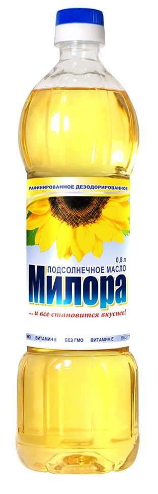 Масло подсолнечное Милора 0,8л раф