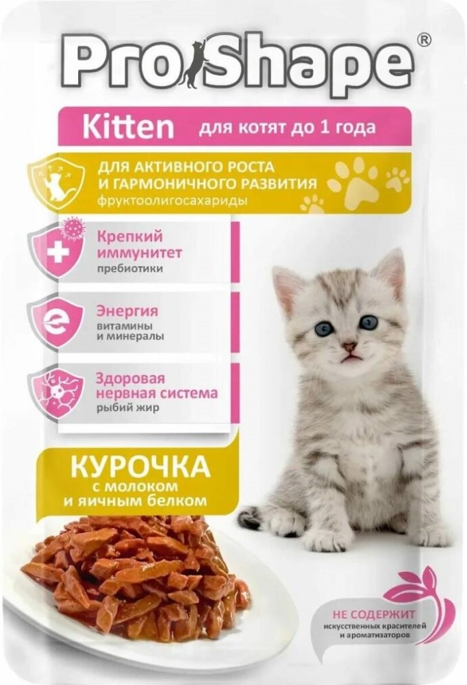 Корм Прошейп 75г курица/молоко/белок в соусе