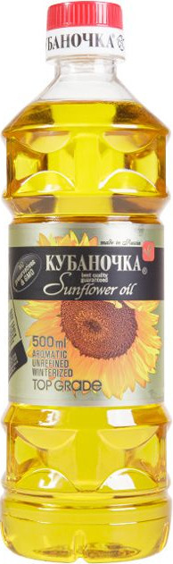 Масло подсолнечное Кубаночка 0,5л н/раф