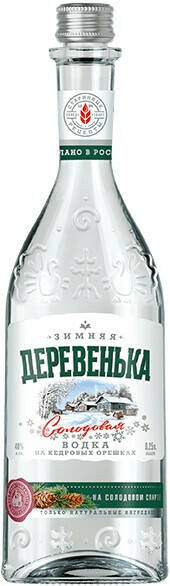 Водка Зимняя деревенька 0,25л 40% кедровая на солоде