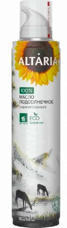 Масло-спрей подсолнечное Алтария 0,25л раф 