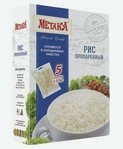 Крупа рис Метака 500г 5пак*100г круглозерный