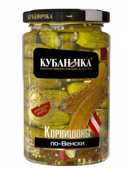 Огурцы маринованные Кубаночка 360г корнишоны по- венски