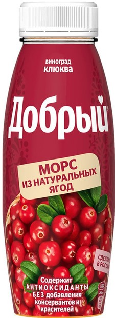 Морс Добрый 0,3л виноград/клюква пэт