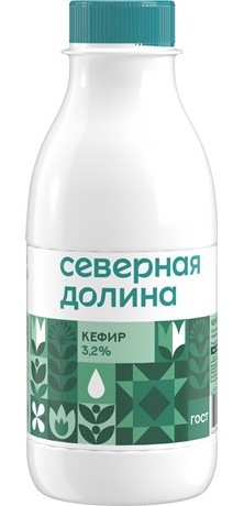 Кефир Северная долина 3,2% 420г ПЭТ БЗМЖ