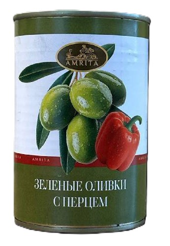 Оливки Амрита 300г с перцем