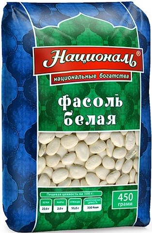 Крупа фасоль Националь 450г белая