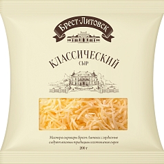 Сыр Брест-Литовский 45% 200г классический тертый 