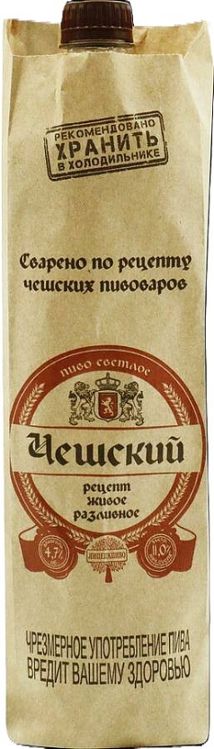 Пиво Чешский рецепт 1,42л 4,7% живое светлое н/п