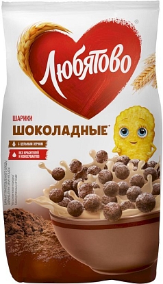 Готовый завтрак Любятово 200г шарики шоколадные