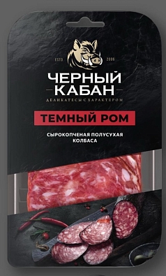 Нарезка Темный Ром с/к в/у 95г Черный кабан
