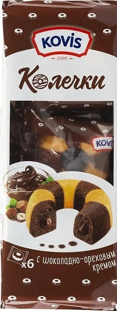 Колечки Ковис бисквитные 240г шоколад/орех