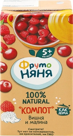 Компот ФрутоНяня 500мл вишня/малина