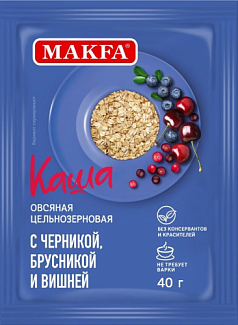 Каша Макфа овсяная 40г черника/брусника/вишня