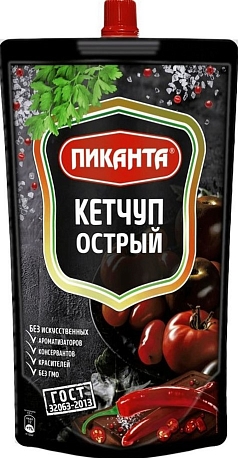 Кетчуп Пиканта 280г острый м/у