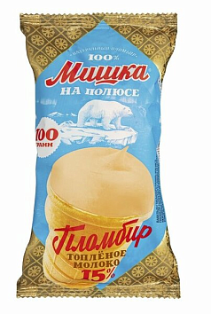Вафельный стаканчик Мишка на полюсе 100г топленое молоко