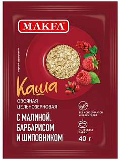 Каша Макфа овсяная 40г малина/барбарис/шиповник
