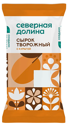 Сырок творож Северная долина 8% 90г курага БЗМЖ