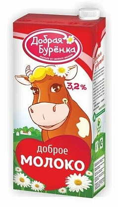 Молоко Добрая Буренка 3,2% 950мл ультрапаст БЗМЖ