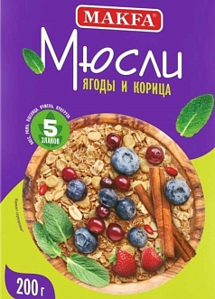 Мюсли Макфа 200г ягоды и корица