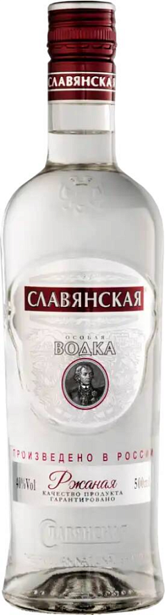 Водка Славянская Ржаная 0,5л 40% из отборной ржи