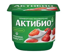 Йогурт Актибио 2,9% 130г клубника БЗМЖ
