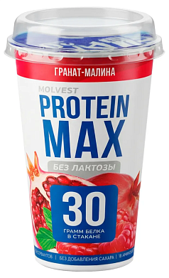 Напиток кисломол Протеин Макс Молвест б/лактозы 240г гранат/малина