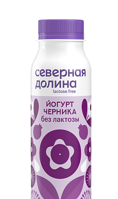 Йогурт Северная долина б/лактозы пит 2,2% 260г черника БЗМЖ