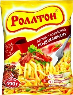 Лапша Роллтон 85г говядина  по-домашнему пак