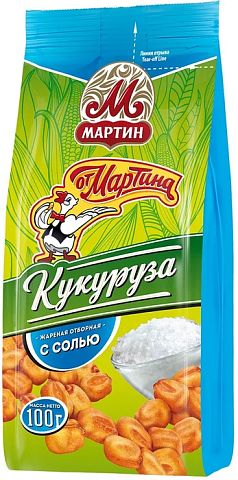 Кукуруза жареная От Мартина 100г соль